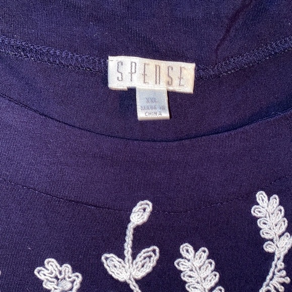 Navy Embroidered Dress - Picture 4 of 5